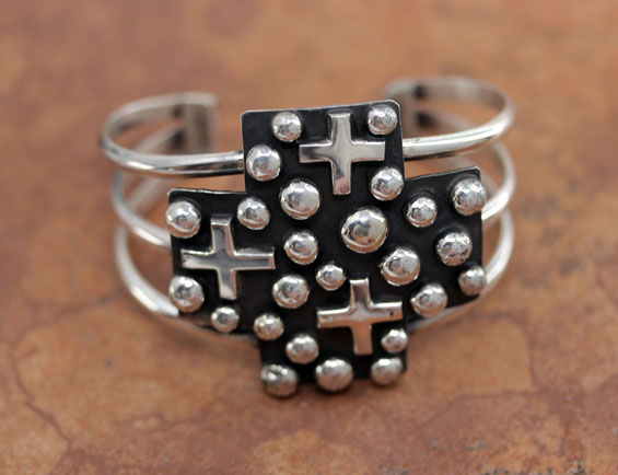 Navajo Silver Cross Bracelet