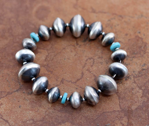 Navajo Pearl Silver Nugget Bracelet