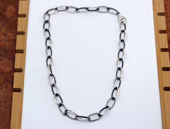 Sterling Silver Paper Clip Chain Choker Necklace