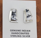 Beautiful earrings made from sterling silver and howlite. Each earring measures about 7/8" in length and 1/2" in width.