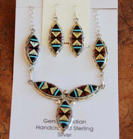Zuni Multi_Stone Necklace/Earrings