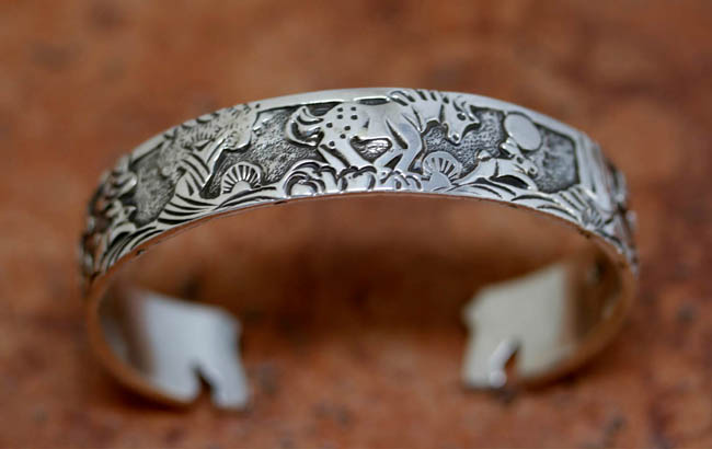 Navajo Sterling Horse Storyteller Bracelet by Becenti