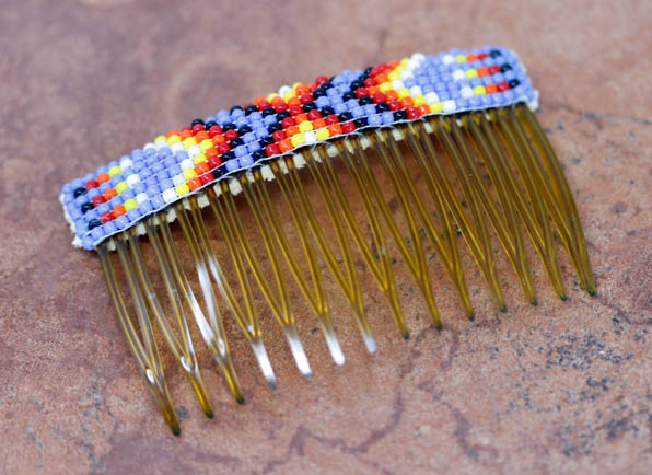 Navajo Beaded Hair Barrette Comb