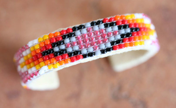 Navajo Leather Beaded Children's Bracelet