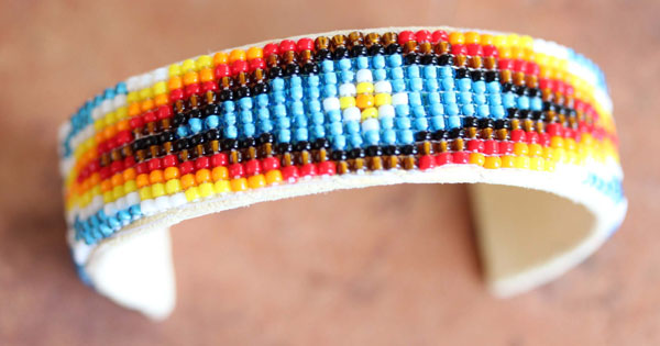 Navajo Leather Beaded Bracelet