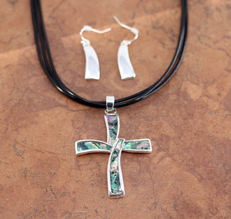 Cross Necklace Set w/ Earrings