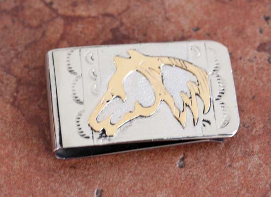 Navajo Silver Gold Horse Money Clip by RJ