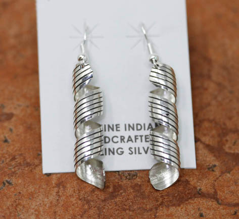 Navajo Silver Spiral Earrings