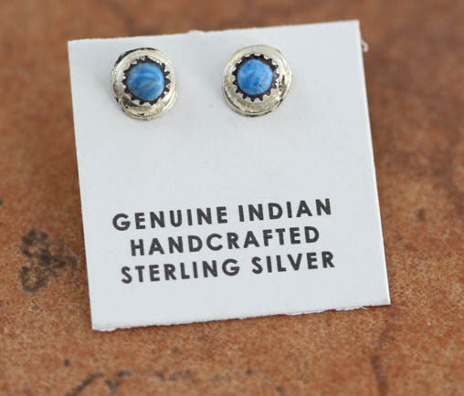 Zuni Sterling Silver Denim Lapis Earrings