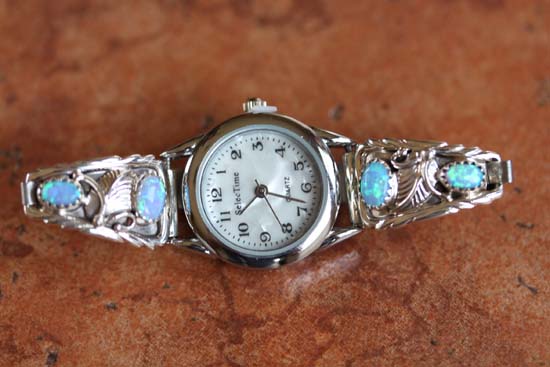 Navajo Blue Created Opal Ladies Watch