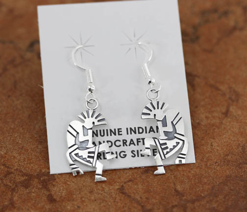 Navajo Sterling Silver Kokopelli Earrings