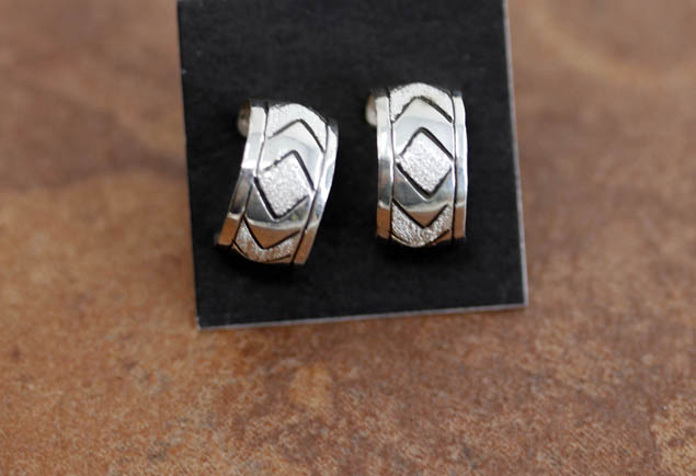 Navajo Silver Hoop Earrings