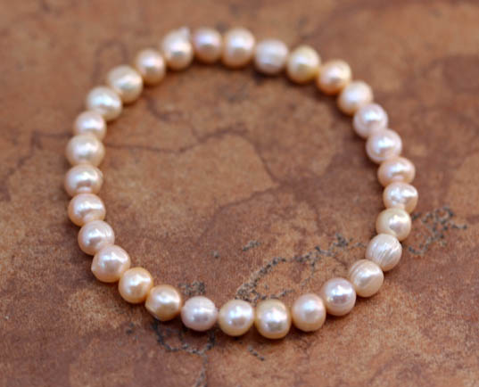 Beaded Freshwater Pearl Stretch Bracelet