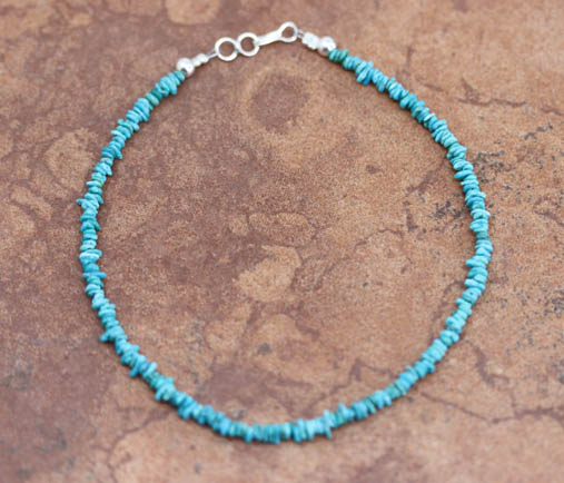 Navajo Silver Turquoise Nugget Anklet
