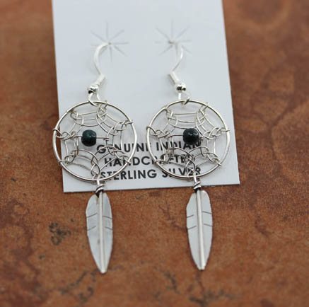 Navajo Silver Dream Catcher Earrings