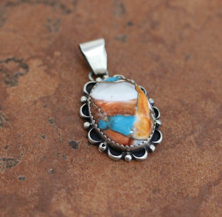 Navajo Silver Mojave Turquoise Pendant