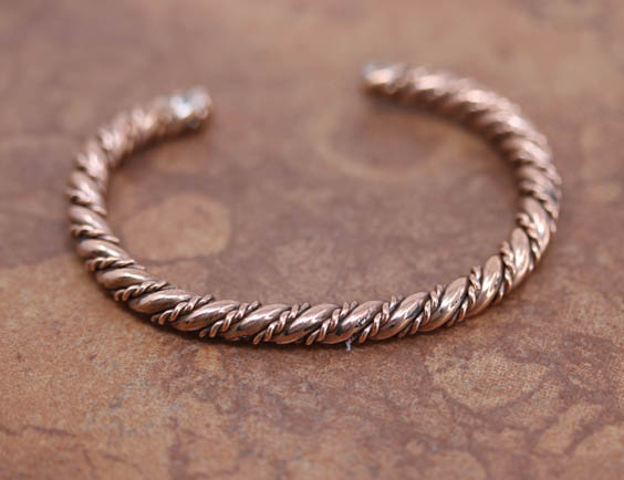 Navajo Copper Twist Wire Cuff  Bracelet