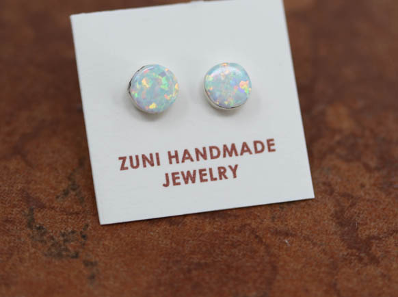 Zuni Created Opal Earrings