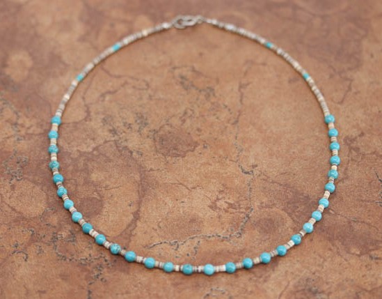 Navajo Turquoise Heishi Nugget Necklace