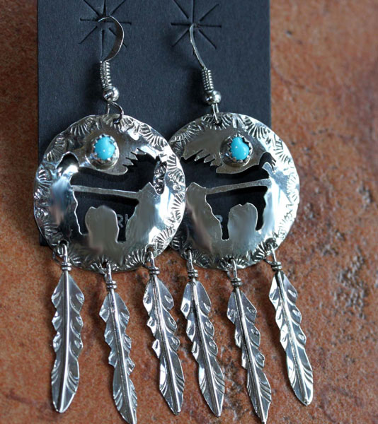 Earrings : Navajo : Hook - NativeIndianMade.com