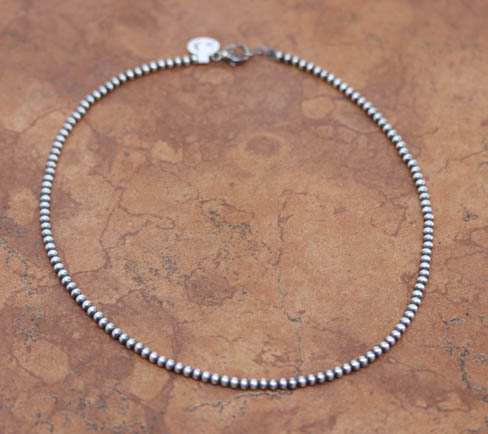 Navajo Pearl Silver Beaded Necklace