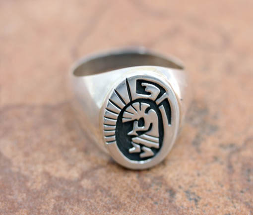 Hopi Silver Kokopelli Ring Size 10 1/2