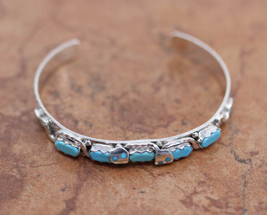 Zuni Silver Turquoise Bracelet by Effie C.