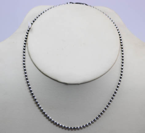 Navajo Pearl Silver Beaded Necklace