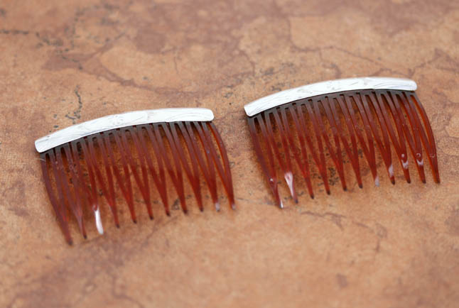 Navajo Silver Hair Barrette Comb Set of 2