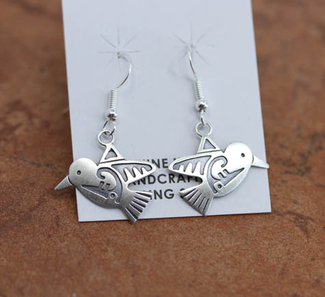 Navajo Sterling Silver Bird Earrings by S Gene