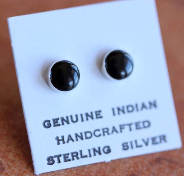 Zuni Silver Onyx Earrings