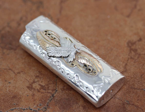 Navajo Sterling Silver Bronze Lighter Case