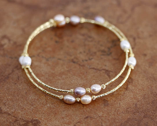 Beaded Pearl Copper Fashion Bracelet