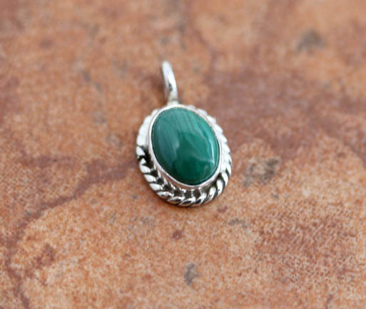 Navajo Silver Malachite Pendant