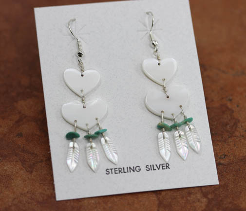 Navajo Silver Shell Heart Earrings