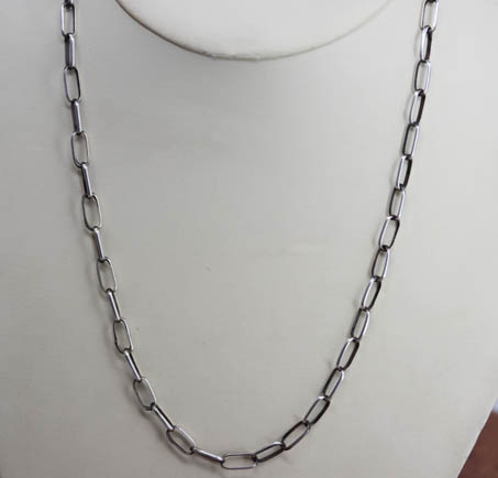 Navajo Sterling Silver Paper Clip Chain Necklace