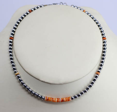 Navajo Pearl Silver Beaded Heishi Choker Necklace