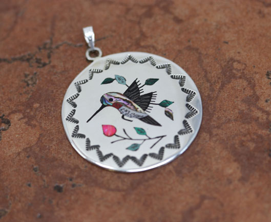 Zuni Hummingbird Pendant by Edaakie