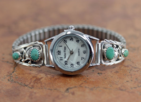 Navajo Silver Turquoise Ladies Watch