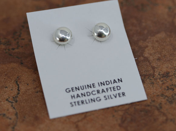 Navajo Silver Ball Post Earrings