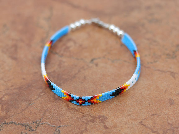 Navajo Silver Beaded Bracelet