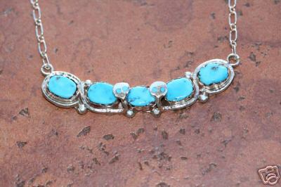 Zuni Indian Turquoise Necklace By Effie Calavaza