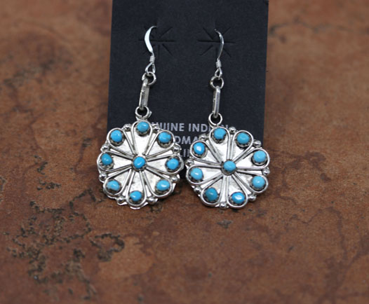 Zuni Silver Turquoise Earrings