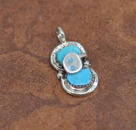 Zuni Silver Turquoise Pendant by Effie C