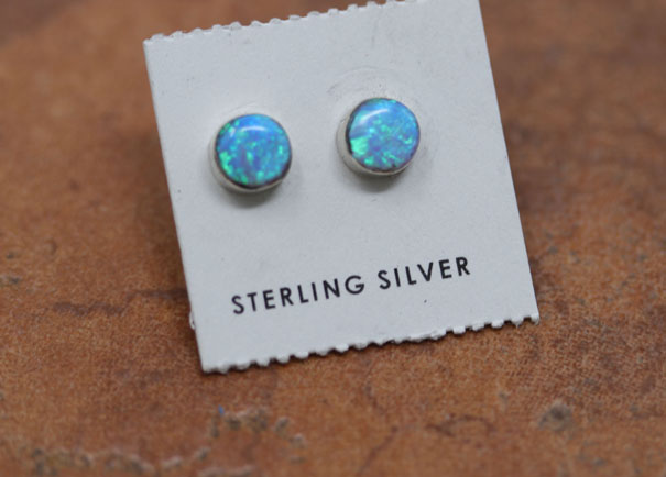 Zuni Created Opal Earrings