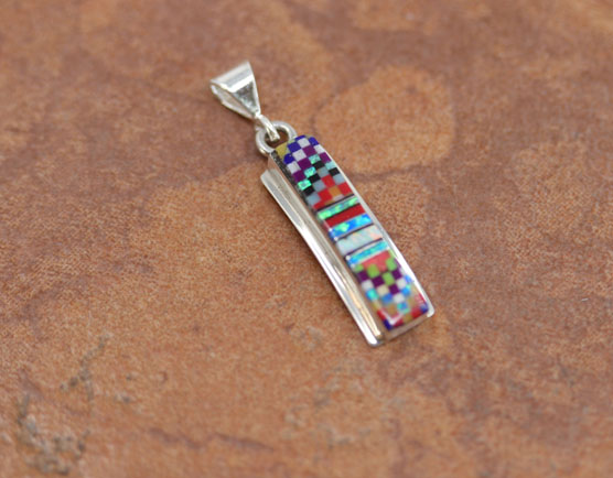 Sterling Silver Mosaic Inlay Pendant
