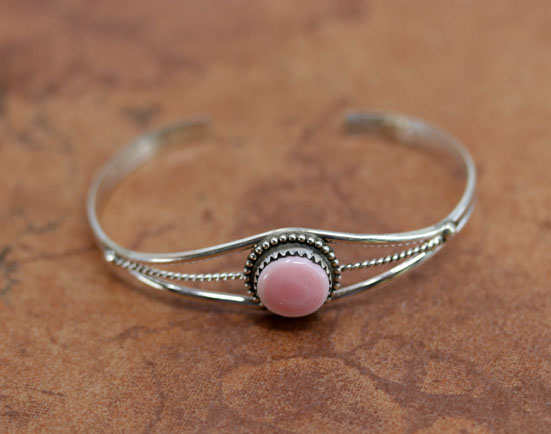 Navajo Silver Pink Quartz Bracelet