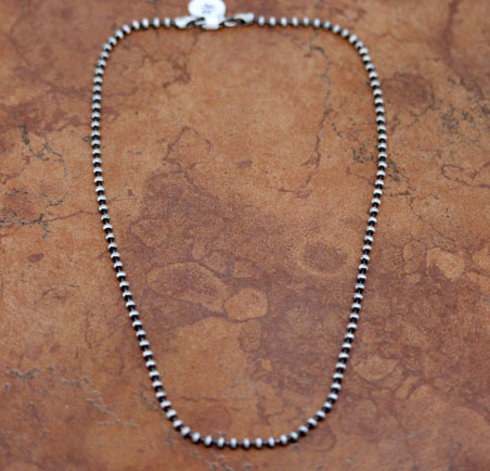 Navajo Pearl Silver Beaded Necklace
