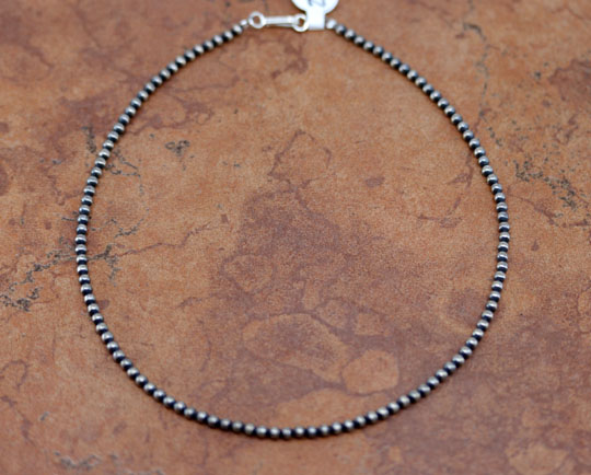 Navajo Pearl Silver Beaded Choker Necklace