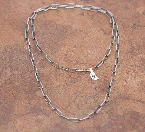 30 Inch Navajo Silver Paper Clip Chain Necklace